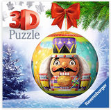 3D puzzle packaging with a Nutcracker design and Christmas elements, featuring the Ravensburger brand.