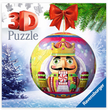 3D Nutcracker puzzle ball packaging with Christmas tree and snowflakes