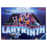 Board game box for 'K-Pop Demon Hunters Labyrinth' featuring characters and Netflix logo.
