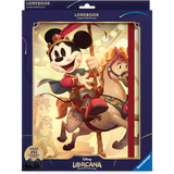 Disney Lorcana Trading Card Game Lorebook Card Portfolio featuring Mickey Mouse on a carousel, published by Ravensburger.