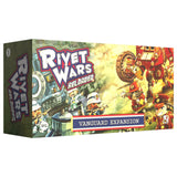 Box for 'Rivet Wars Reloaded' game expansion on a white background
