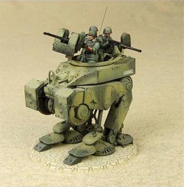 Model of a military vehicle with soldiers on a beige background