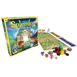 Board game set with 'Splendor Kids' box on a white background