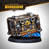 Decorative box with intricate design and 'Warmachine' logo on a gradient background