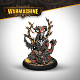 Warhammer figurine with 'Warmachine' logo on a white background