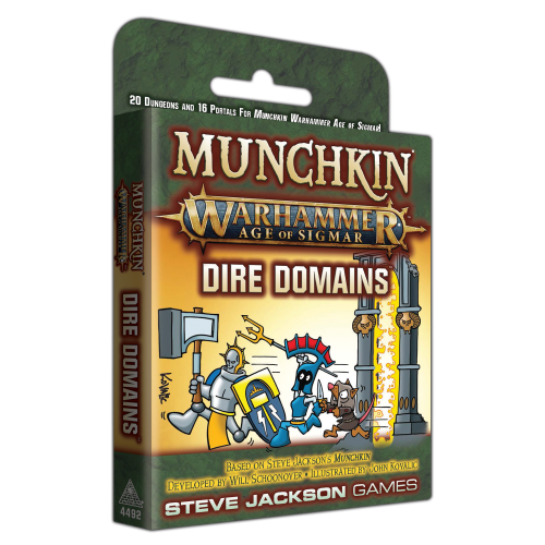 Munchkin Warhammer Age of Sigmar Dire Domains game box on a white background