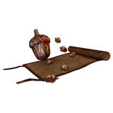 Leather Satchel with 6 Acorn Dice