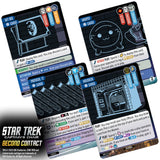 Star Trek Captain's Chair Second Contact trading cards on a white background