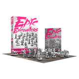 Epic Encounters game set with miniatures and packaging on a white background