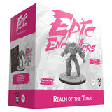 Epic Encounters 'Realm of the Titan' game box with figurine on a white background