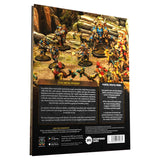 Back cover of a game box with miniature figures and text on a white background