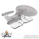 Star Trek ship model on a white background with 'Star Trek' logo.