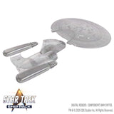 Star Trek ship model with logo and branding on a white background