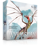 Board game box for 'Wyrmspan' with a dragon illustration on a white background