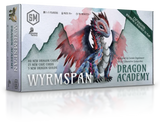 Box of Wyrmspan Dragon Academy expansion with dragon illustration on a white background