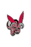 Illustration of a creature with red wings on a white background