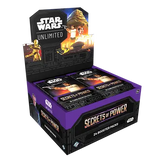 Star Wars trading card game booster pack with 'Secrets of Power' theme on a white background
