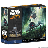 Star Wars Legion DSD1 Dwarf Spider Droid packaging with character illustration on a white background