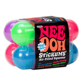 Pack of Nee Doh Stickums with colorful balls and packaging on a white background