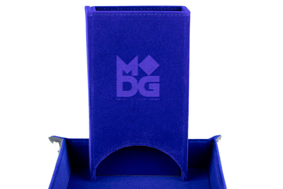 Velvet Fold Up Dice Tower: Blue