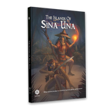 Book cover of 'The Islands of Sina Una' with two characters in a jungle setting.