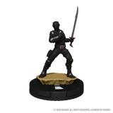 Black action figure with a sword on a white background