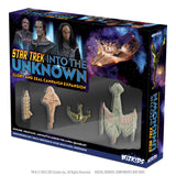 Star Trek Into the Unknown game expansion box with characters and spaceship illustration.