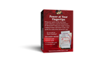 Product packaging for 'Power at Your Fingertips' with text and images on a white background