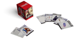 Card game with cards and a red box on a white background