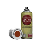 Army Painter Colour Primer can and Colour Primer Fur Brown container on a white background