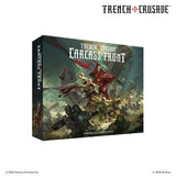 Board game box for 'Trench Crusade: Carcass Front' with a fantasy battle scene on the cover.