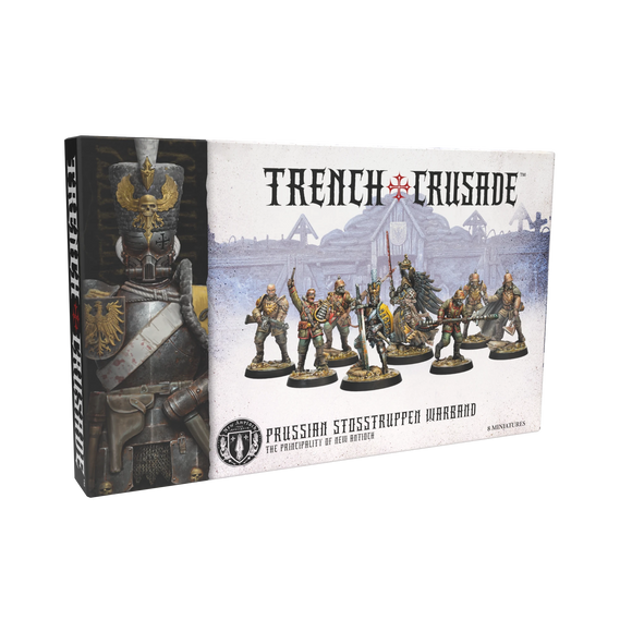 Trench Crusade game box with figurines on a white background