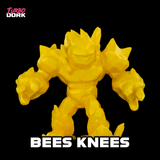 Yellow action figure with 'Bees Knees' text on a black background, featuring the brand 'Turbo Dork'.