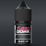 Black bottle labeled 'Turbo Dork Black Ice' on a dark background