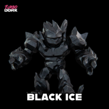 Black ice-themed figurine with 'Turbo Dork' branding on a black background