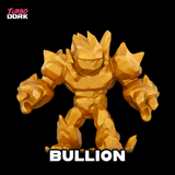 Gold robot-like figure with 'Bullion' text and 'Turbo Dork' branding on a black background
