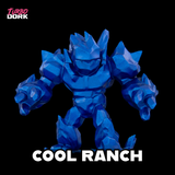 Blue robot-like figure with 'Turbo Dork' branding on a black background