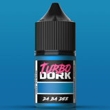Turbo Dork paint bottle on a blue background