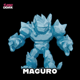 Blue golem figurine with 'Turbo Dork' branding on a black background