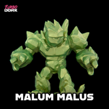 Green superhero figurine with 'Turbo Dork' branding on a black background