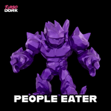 Purple monster-like figure with 'People Eater' text and 'Turbo Dork' logo on a black background