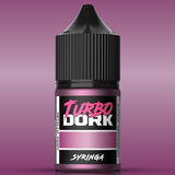 Bottle of Turbo Dork Syringa paint with a purple background