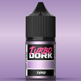 Bottle of Turbo Dork Taro metallic paint on a purple background