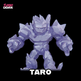 Stylized character named Taro with a metallic purple finish on a black background, featuring the brand 'Turbo Dork'.