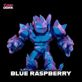 Blue raspberry-themed figurine with 'Turbo Dork' branding on a black background