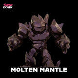 Toy figure labeled 'Molten Mantle' with 'Turbo Dork' branding on a black background