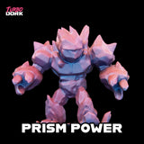 Toy figure with prism power effect on a black background, featuring the brand 'Turbo Dork'.