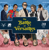 Board game cover for 'The Battle of Versailles' with illustrated characters and game details.