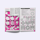 Open book with diagrams and text on a white background