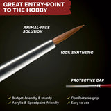 Artificial paintbrush with features highlighted on a dark background